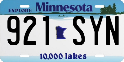 MN license plate 921SYN