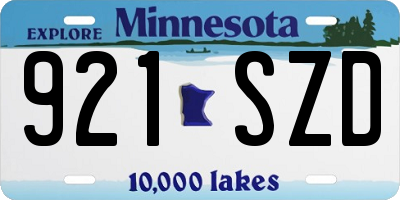 MN license plate 921SZD