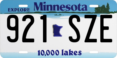 MN license plate 921SZE