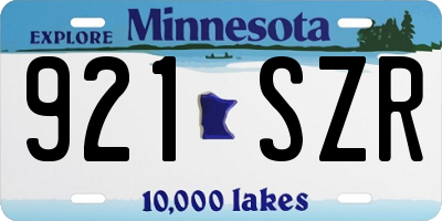MN license plate 921SZR