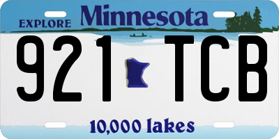 MN license plate 921TCB