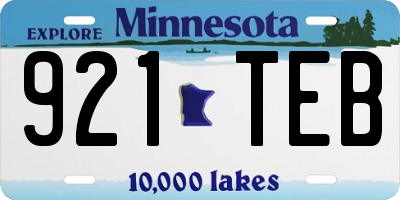 MN license plate 921TEB
