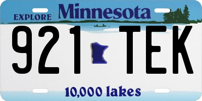 MN license plate 921TEK