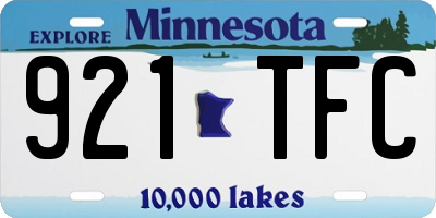 MN license plate 921TFC