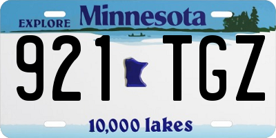 MN license plate 921TGZ