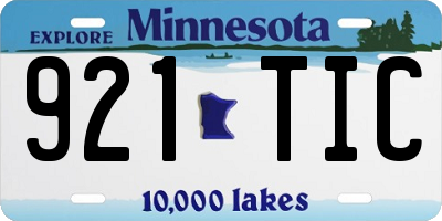 MN license plate 921TIC
