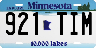 MN license plate 921TIM