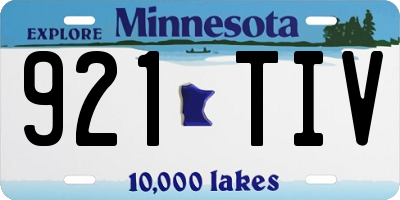 MN license plate 921TIV