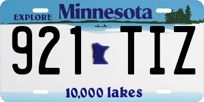 MN license plate 921TIZ