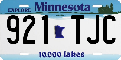 MN license plate 921TJC