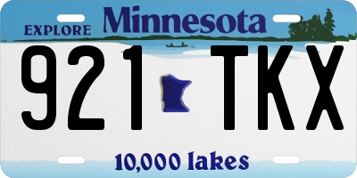 MN license plate 921TKX