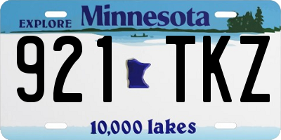 MN license plate 921TKZ