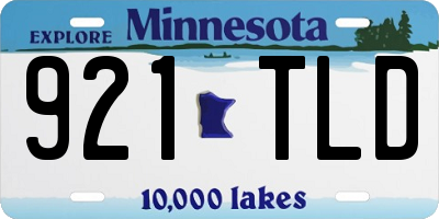 MN license plate 921TLD
