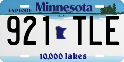 MN license plate 921TLE