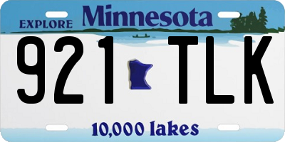 MN license plate 921TLK