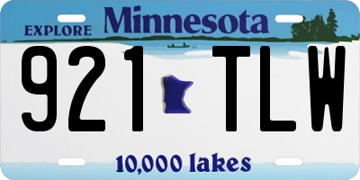 MN license plate 921TLW