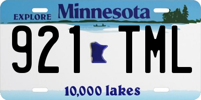MN license plate 921TML