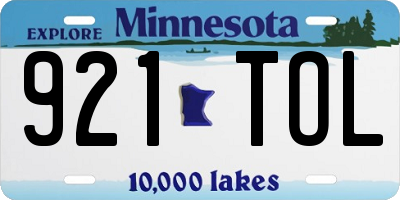 MN license plate 921TOL