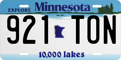 MN license plate 921TON