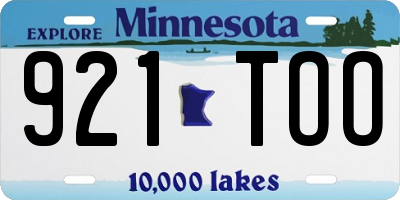 MN license plate 921TOO