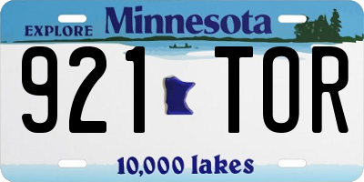 MN license plate 921TOR