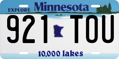 MN license plate 921TOU