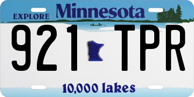 MN license plate 921TPR