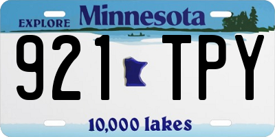 MN license plate 921TPY