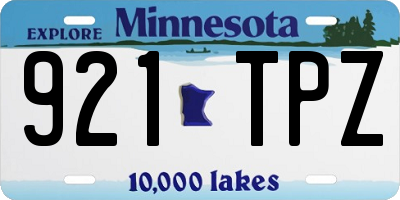 MN license plate 921TPZ