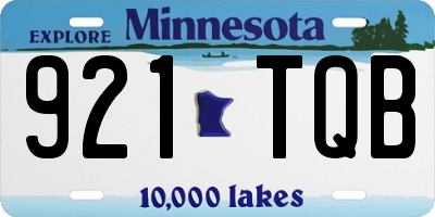 MN license plate 921TQB