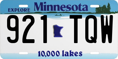 MN license plate 921TQW