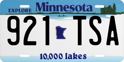 MN license plate 921TSA