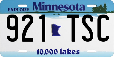 MN license plate 921TSC