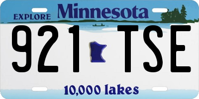 MN license plate 921TSE