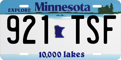MN license plate 921TSF