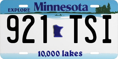 MN license plate 921TSI