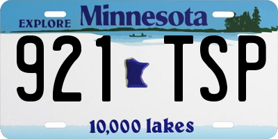 MN license plate 921TSP