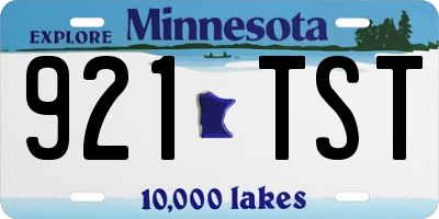 MN license plate 921TST