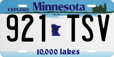 MN license plate 921TSV
