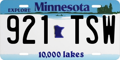 MN license plate 921TSW