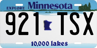 MN license plate 921TSX