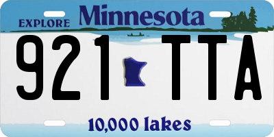 MN license plate 921TTA