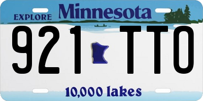 MN license plate 921TTO