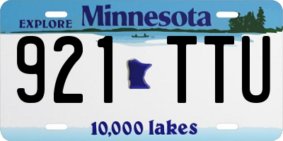 MN license plate 921TTU