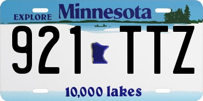 MN license plate 921TTZ