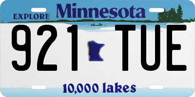 MN license plate 921TUE