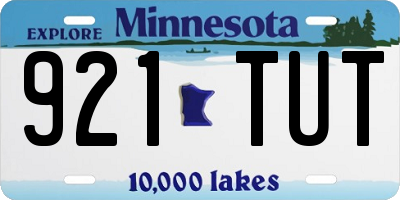 MN license plate 921TUT