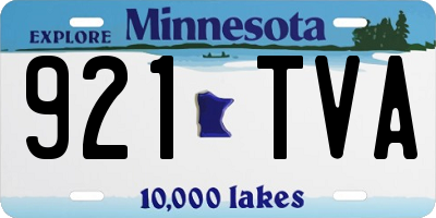 MN license plate 921TVA