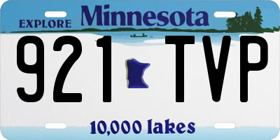 MN license plate 921TVP