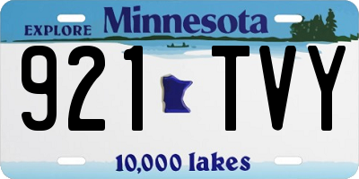 MN license plate 921TVY